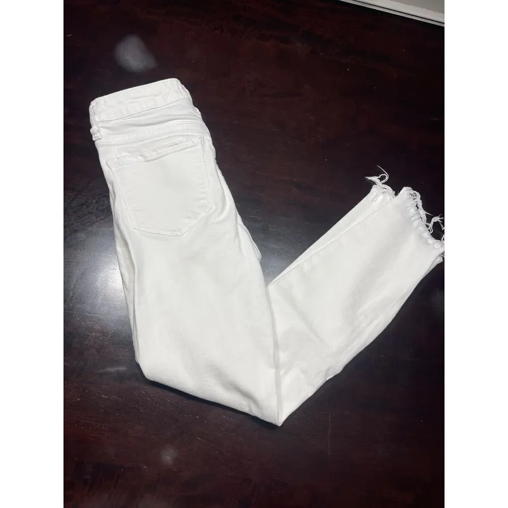Vervet White Distressed Jeans‎ Frayed Hem Casual Denim Pants Size 25 T-3